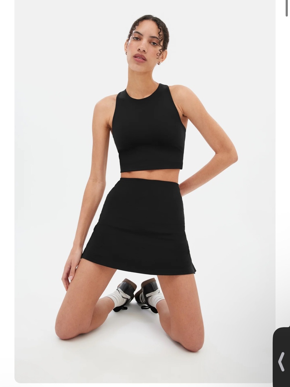 Girlfriend Collective Black Sport Skort, XL